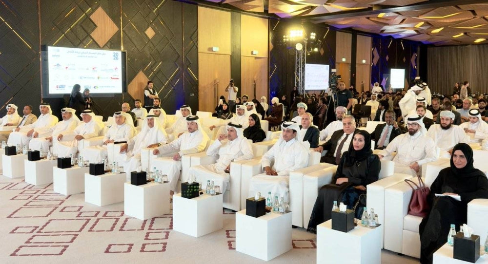 Qatar Chamber acting general manager Ali Bu Sharbak Al Mansori speaks at the closing ceremony of the 2026 Summer Innovation Camp for Entrepreneurship