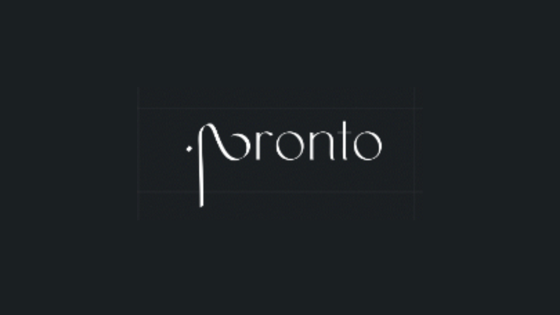 شعار شركة Fashion Tech Pronto الناشئة بتصميم عصري وخط أنيق على خلفية نظيفة.