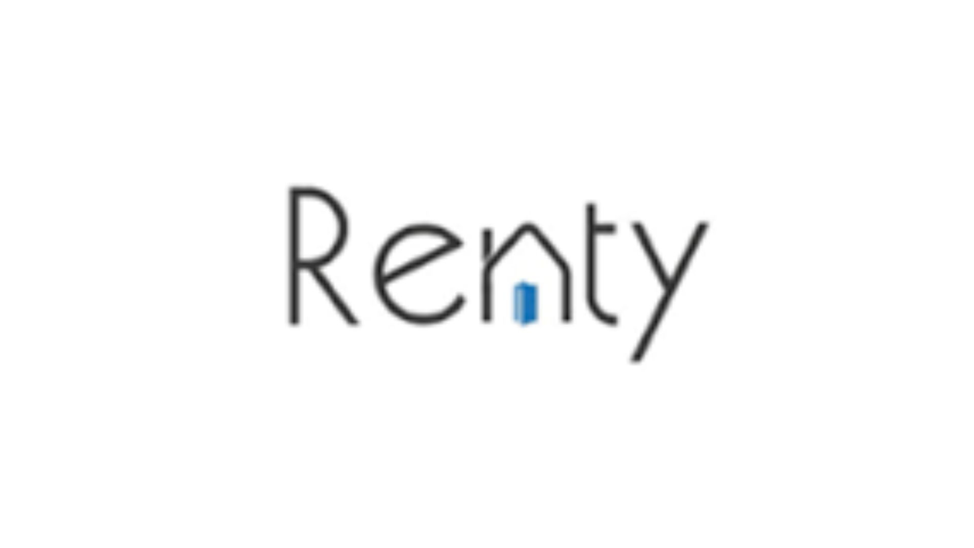 PropTech Renty شعار شركة ناشئة بتصميم عصري وطباعة نظيفة، يعكس حلولًا مبتكرة لتقنيات العقارات.
