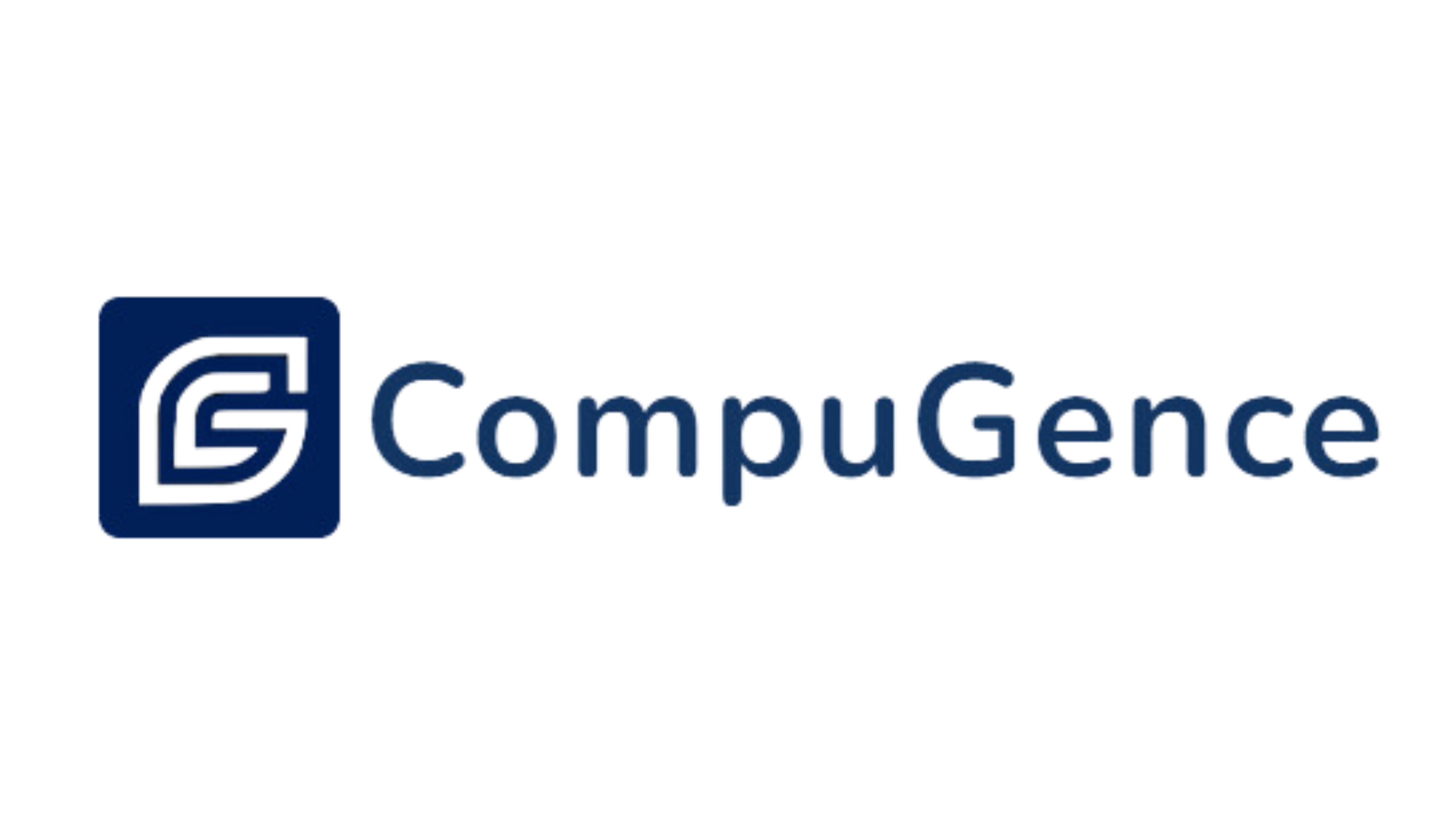 شعار Compugence يتضمن هوية "AI Powered Solutions" بتصميم شركة ناشئة عصري وألوان نابضة بالحياة.