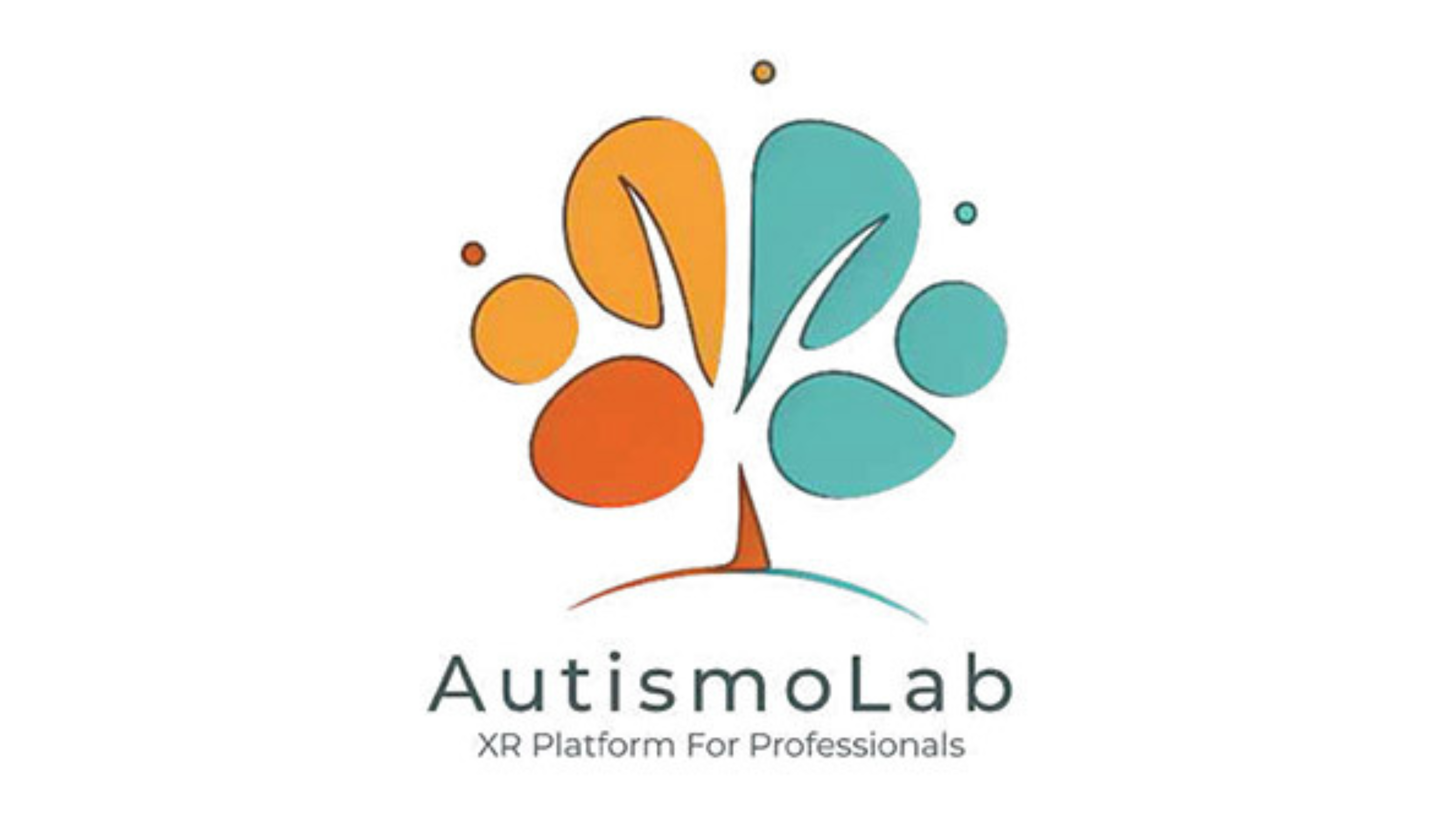 شعار شركة Health Tech Autismo Lab الناشئة بتصميم عصري وعناصر هوية بصرية لأبحاث التوحد ودعمه.