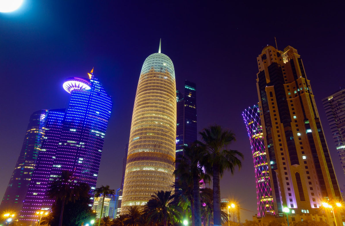 Doha skyline at night